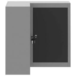 Berkfield Home Modern Corner Tool Cabinet Wall-Mounted & Lockable Black Steel in Grey - thumbnail 7