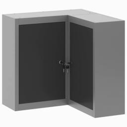 Berkfield Home Modern Corner Tool Cabinet Wall-Mounted & Lockable Black Steel in Grey - thumbnail 3