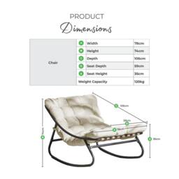 FurnitureboxUK Hydra Metal Outdoor Garden Rocking Chair in Green - thumbnail 8