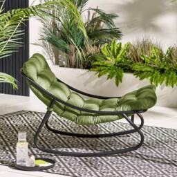 FurnitureboxUK Hydra Metal Outdoor Garden Rocking Chair in Green - thumbnail 3