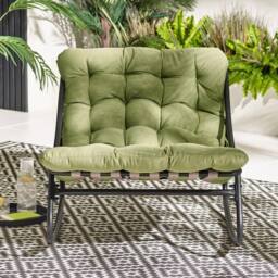 FurnitureboxUK Hydra Metal Outdoor Garden Rocking Chair in Green - thumbnail 2