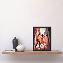 Artery8 Wall Art Print Salsa Street Dance Mambo Colourful Dancing Painting Rhythm Body Energy Theatre Arts Artwork Art Framed - Size: A4 - thumbnail 4