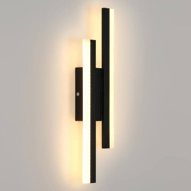 COMELY Indoor Wall Lights, 16W Creative Acrylic Wall Lights, Warm White, 40cm in Black - image 1