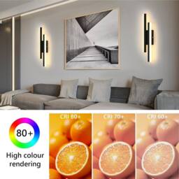 COMELY Indoor Wall Lights, 16W Creative Acrylic Wall Lights, Warm White, 40cm in Black - thumbnail 9