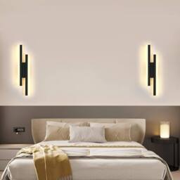 COMELY Indoor Wall Lights, 16W Creative Acrylic Wall Lights, Warm White, 40cm in Black - thumbnail 3