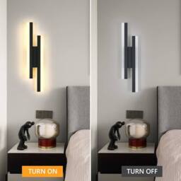 COMELY Indoor Wall Lights, 16W Creative Acrylic Wall Lights, Warm White, 40cm in Black - thumbnail 8