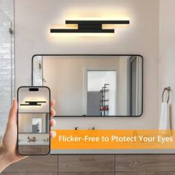 COMELY Indoor Wall Lights, 16W Creative Acrylic Wall Lights, Warm White, 40cm in Black - thumbnail 7