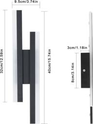 COMELY Indoor Wall Lights, 16W Creative Acrylic Wall Lights, Warm White, 40cm in Black - thumbnail 5