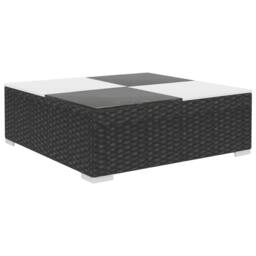 Berkfield Home 6 Piece Garden Lounge Set with Cushions Poly Rattan Black - thumbnail 6