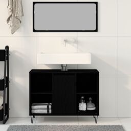 Berkfield Home Black Oak Vanity Black Oak MDF Medium Black Oak Vanity - thumbnail 4