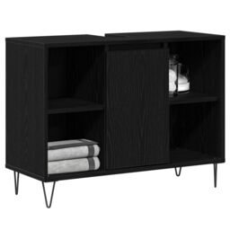 Berkfield Home Black Oak Vanity Black Oak MDF Medium Black Oak Vanity - thumbnail 3