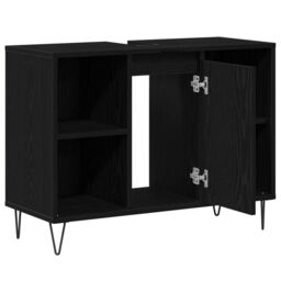 Berkfield Home Black Oak Vanity Black Oak MDF Medium Black Oak Vanity - thumbnail 5