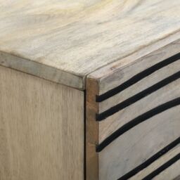 Berkfield Home Bedside Tables with Drawer White & Black 50 x 33 x 60 cm - thumbnail 6