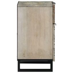 Berkfield Home Bedside Tables with Drawer White & Black 50 x 33 x 60 cm - thumbnail 4