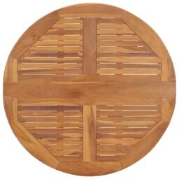 Berkfield Home Folding Garden Dining Table Ã˜90x75 cm Solid Teak Wood in Brown - Size: 90x75 cm - thumbnail 4