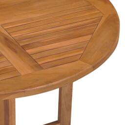 Berkfield Home Folding Garden Dining Table Ã˜90x75 cm Solid Teak Wood in Brown - Size: 90x75 cm - thumbnail 6