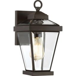 Loops Outdoor IP44 1 Bulb Wall Light Lantern Western Bronze LED E27 60W d02334 - thumbnail 1