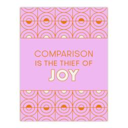 "Artery8 Comparison Is The Thief Of Joy Pink Art Deco Wall Art Print - Size: W12"" x H16""" - thumbnail 1
