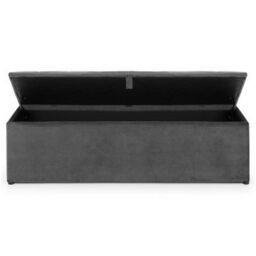 Ashfield Deluxe Velvet Charcoal Blanket Box - thumbnail 5