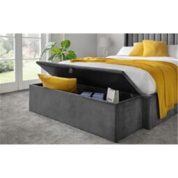 Ashfield Deluxe Velvet Charcoal Blanket Box - thumbnail 2