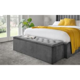 Ashfield Deluxe Velvet Charcoal Blanket Box - thumbnail 1