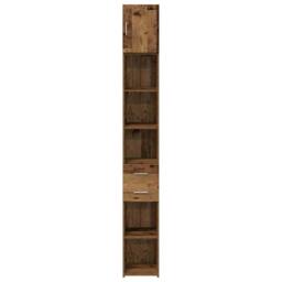 Berkfield Home Slim Storage Cabinet Old Wood 30x42.5x225 cm Engineered Wood in Brown - thumbnail 7