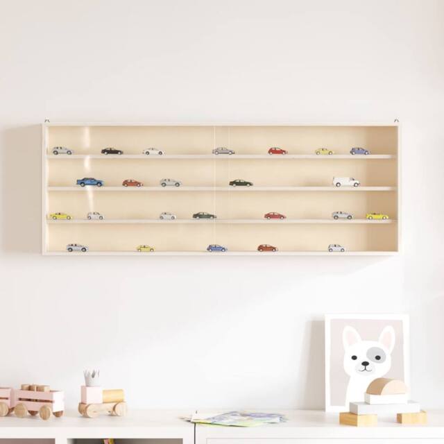 Berkfield Home Wall Display Cabinet with Doors 100x8.5x37 cm in Light Sand - image 1