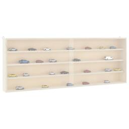Berkfield Home Wall Display Cabinet with Doors 100x8.5x37 cm in Light Sand - thumbnail 2