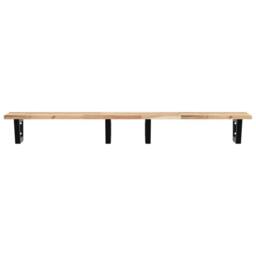 Berkfield Home Basin Shelf Wall Mounted Steel & Solid Wood Acacia in Brown - thumbnail 4