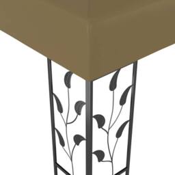 Berkfield Home Gazebo with LED String Lights 3x3 m Taupe - thumbnail 5