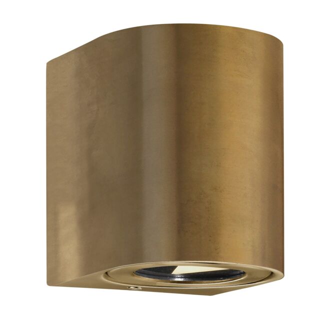 Nordlux Modern Outdoor Wall Light Brass Brass Intergrated LED Coastal/Marine Safe - Mains Powered, IP44 in Gold - image 1
