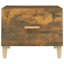 Berkfield Home Coffee Table Smoked Oak 50x50x40 cm Engineered Wood in Brown - Size: 50 x 50 x 40 cm - thumbnail 6