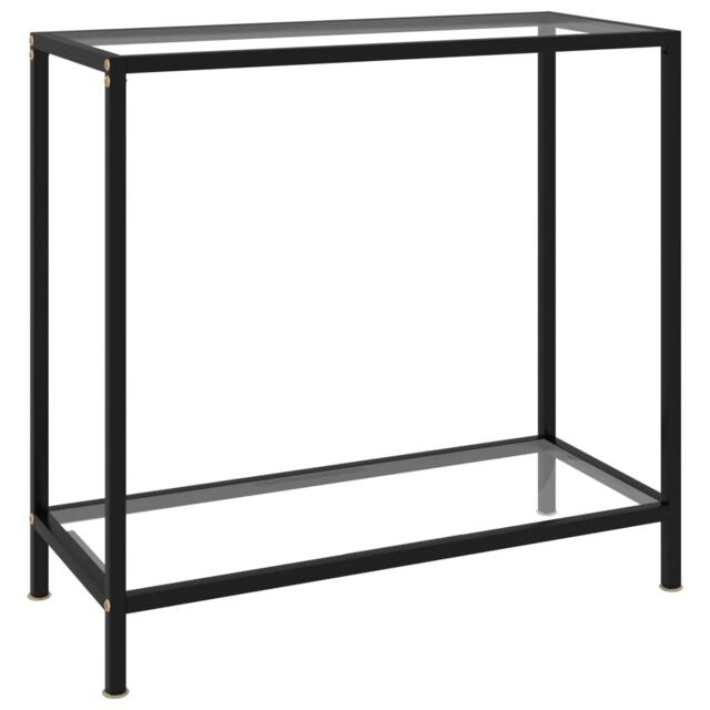 Berkfield Home Console Table Transparent 80x35x75 cm Tempered Glass in Clear - Size: 80 x 35 x 75 cm - image 1