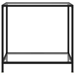 Berkfield Home Console Table Transparent 80x35x75 cm Tempered Glass in Clear - Size: 80 x 35 x 75 cm - thumbnail 2