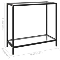 Berkfield Home Console Table Transparent 80x35x75 cm Tempered Glass in Clear - Size: 80 x 35 x 75 cm - thumbnail 6