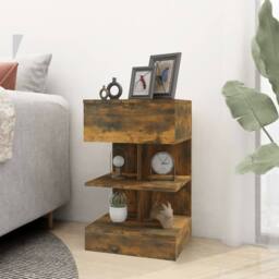 Berkfield Home Bedside Cabinets 2 pcs Smoked Oak 40x35x65 cm Engineered Wood in Brown - Size: 40 x 35 x 65 cm - thumbnail 8