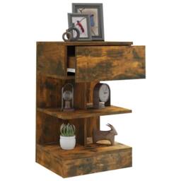 Berkfield Home Bedside Cabinets 2 pcs Smoked Oak 40x35x65 cm Engineered Wood in Brown - Size: 40 x 35 x 65 cm - thumbnail 7