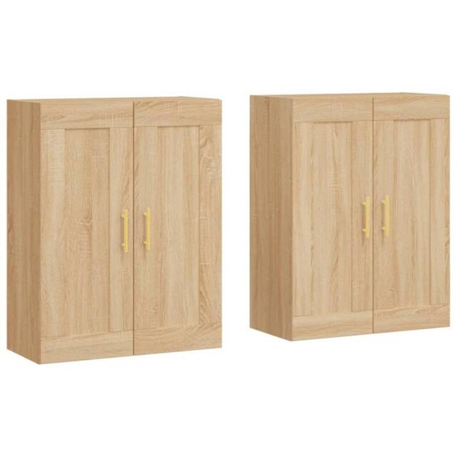 Berkfield Home Wall Mounted Cabinets 2 pcs Sonoma Oak Engineered Wood in Light Tan - image 1