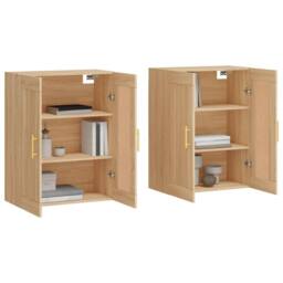 Berkfield Home Wall Mounted Cabinets 2 pcs Sonoma Oak Engineered Wood in Light Tan - thumbnail 3