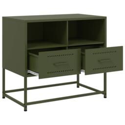 Berkfield Home TV Cabinet Olive Green 68x39x60.5 cm Steel - thumbnail 9