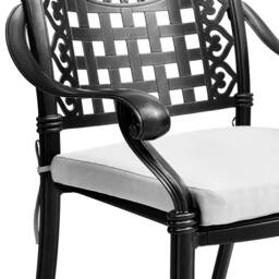 Living and Home 3Pack Cast Aluminum Outdoor Garden Dining Table Set in Black - thumbnail 8