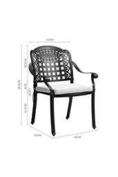 Living and Home 3Pack Cast Aluminum Outdoor Garden Dining Table Set in Black - thumbnail 6