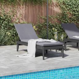 Berkfield Home Sun Lounger Anthracite 186x60x29 cm PP in Black - Size: 186 x 60 x 29 cm - thumbnail 3