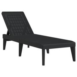 Berkfield Home Sun Lounger Anthracite 186x60x29 cm PP in Black - Size: 186 x 60 x 29 cm - thumbnail 2