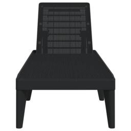 Berkfield Home Sun Lounger Anthracite 186x60x29 cm PP in Black - Size: 186 x 60 x 29 cm - thumbnail 4