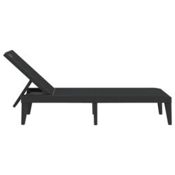 Berkfield Home Sun Lounger Anthracite 186x60x29 cm PP in Black - Size: 186 x 60 x 29 cm - thumbnail 5