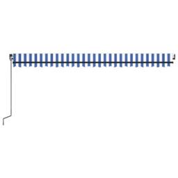 Berkfield Home Manual Retractable Awning 500x350 cm Blue & White - thumbnail 4