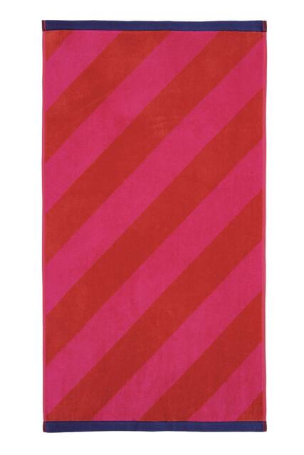 Harlequin 'Paper Straw Stripe' Cotton Towel in Red - Size: Bath Sheet - image 1