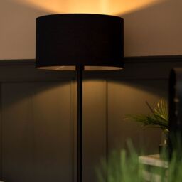 ValueLights Charlie Black Floor Lamp Large Blue Shade - thumbnail 4