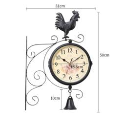 KORVIXA Hanging Bracket Station Creative Outdoor Wall Clock in Black - Size: 100 cm - thumbnail 2
